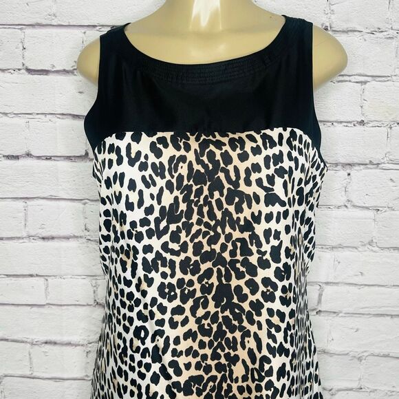 White House Black Market Womens Black Red Leopard Print Sheath Dress Size 12 - Picture 5 of 9